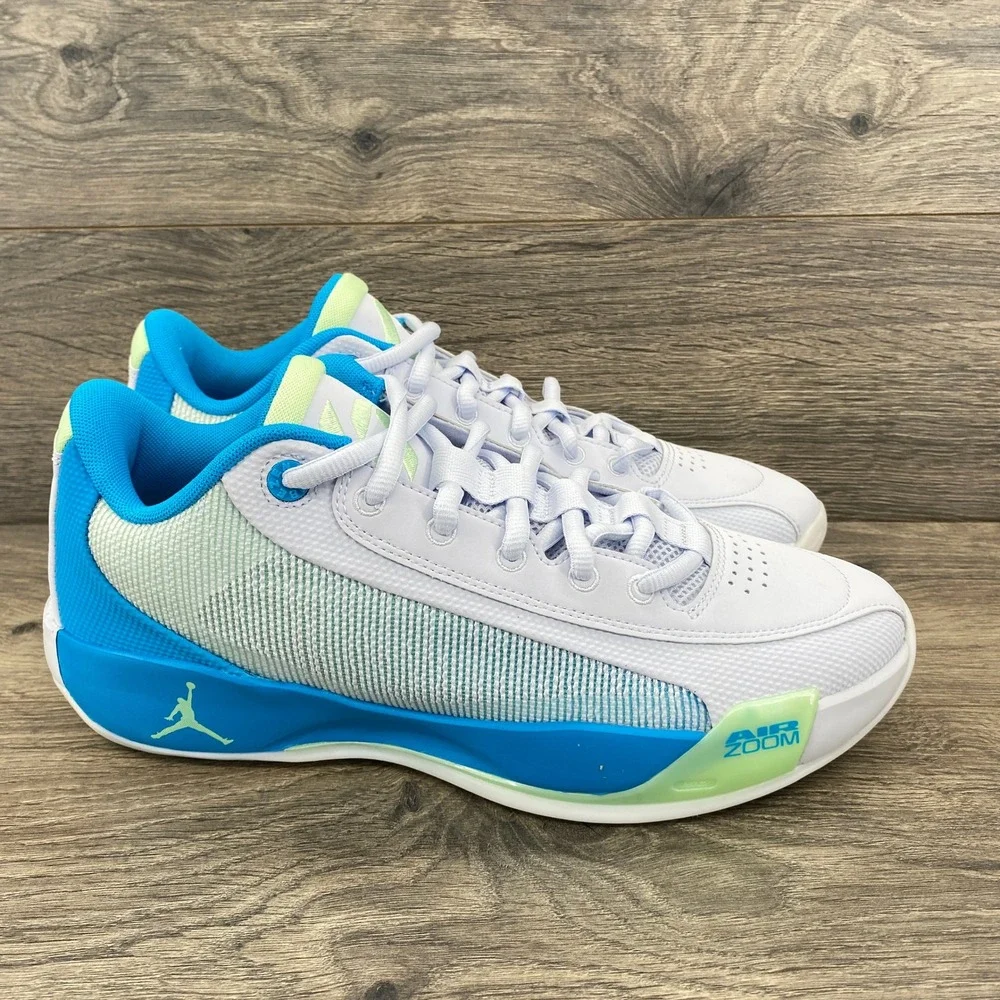 Jordan Luka .77 Basketball Shoes Men's Size US 10.5 White Blue Volt Green HF0806